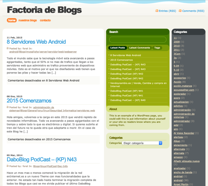 Factoría de Blogs - Todos los artículos en un portal
