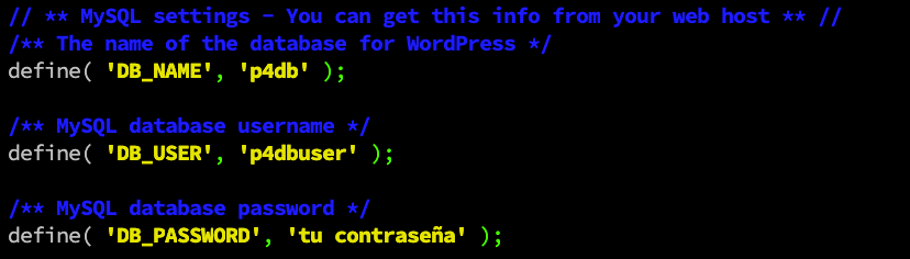 configuracion wordpress